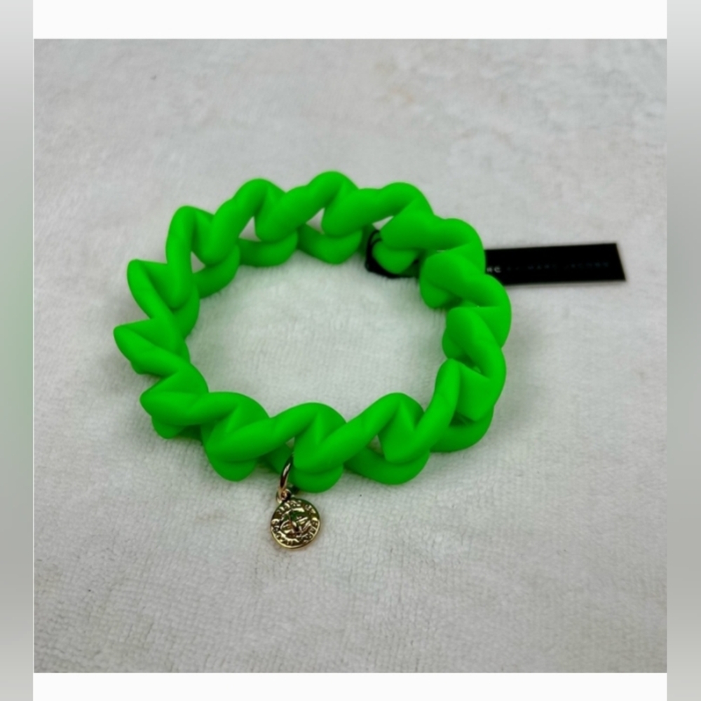 Marc By Marc Jacobs Green Twisted Bracelet with Gold Charm